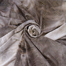 Load image into Gallery viewer, 55/56&quot; 190GSM Taupe Tie-Dyed Knit Jacquard Fabric with Gold Dew-Drops by the Yard
