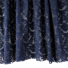 Load image into Gallery viewer, Navy &amp; Black Floral Patterned Cotton/Poly Span Jacquard
