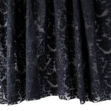 Load image into Gallery viewer, Navy &amp; Black Floral Patterned Cotton/Poly Span Jacquard

