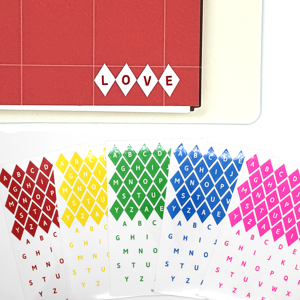 Yooniaworld Polco Decoration Diary Journal 2-sheet Glossy Diamond Shaped Alphabet Stickers