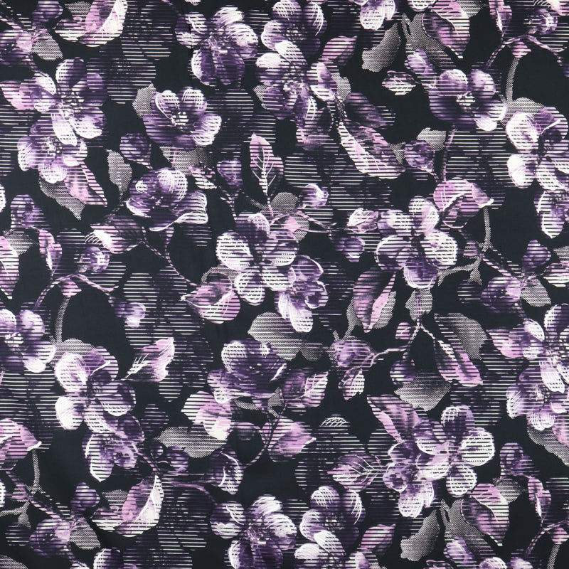 Purple Flower with Stripes Printed ITY with Puff
